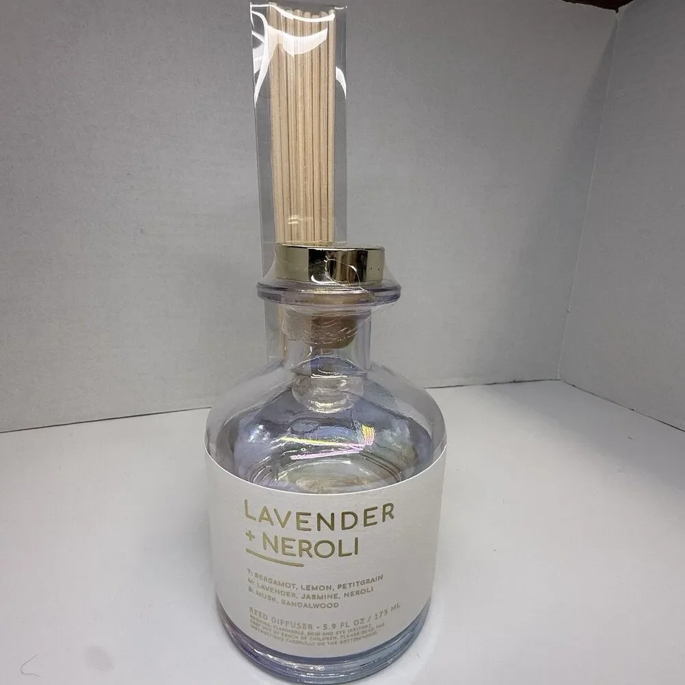 Lavender + Neroli Iridescent Glass Bottle Reed Diffuser 5.9 Fl Oz Sealed New
